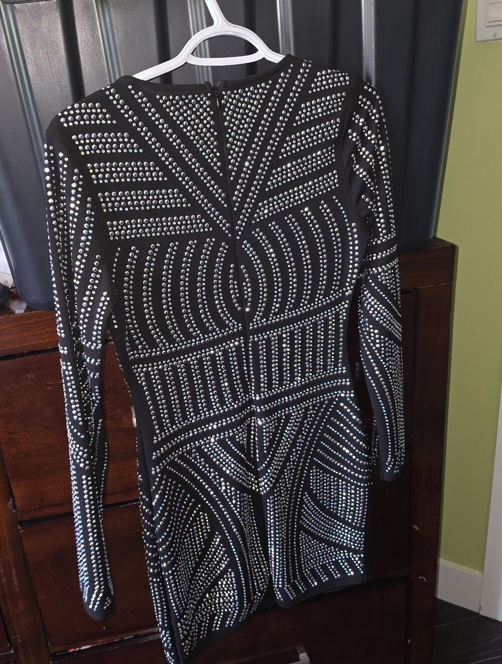 Dynamite Black Ribbed Button-Front Maxi Dress - Picture 5 of 9